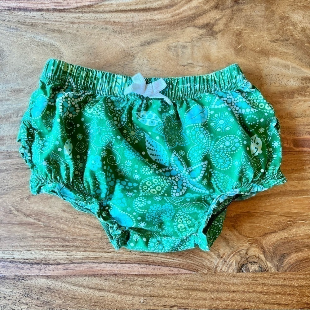 Baby Gap Green Floral Ruffle Bloomers